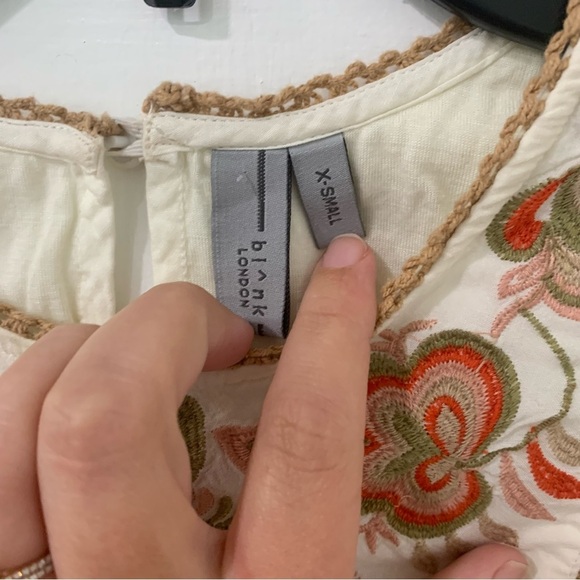 Anthropologie Bl^nk London Tali Embroidered Lace Top Peasant Fall Size XS - Picture 8 of 14